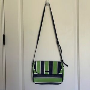 Vera Bradley Striped Crossbody Bag Green/Navy